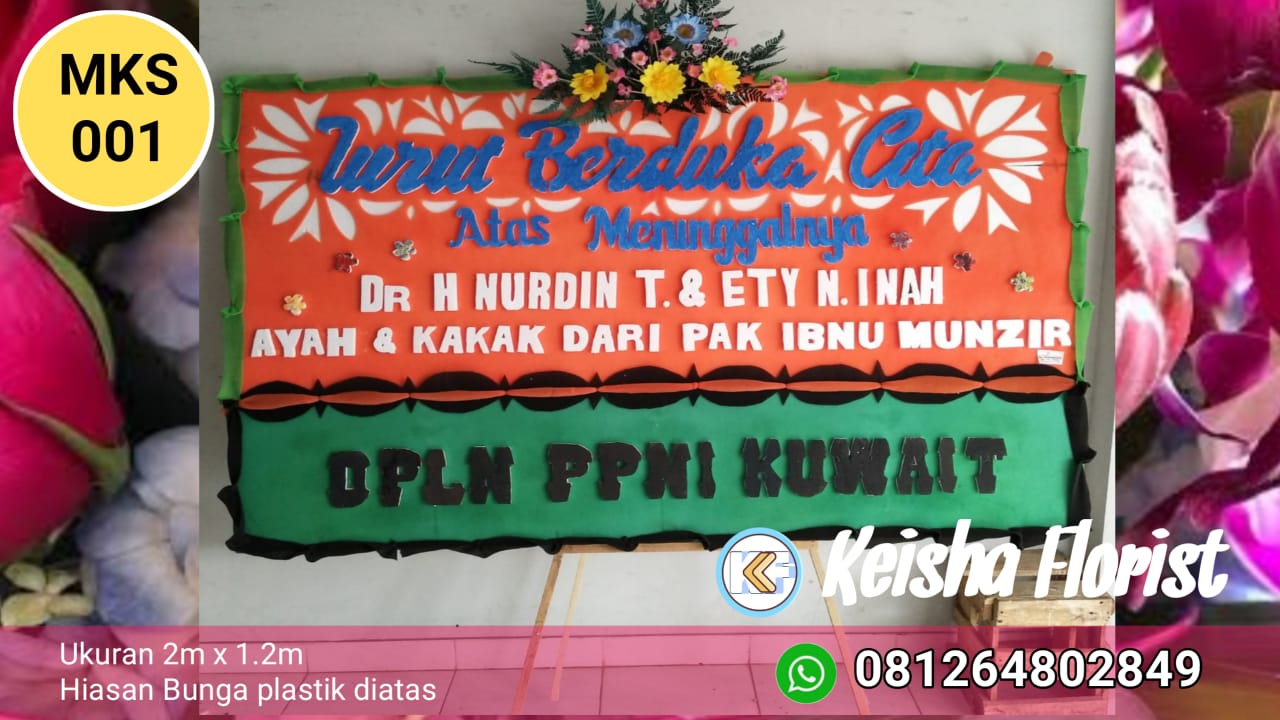 Contoh Papan Bunga 01, Toko Bunga Makassar WA 081264802849, Tempat Pesan Bunga Terpercaya. (Foto: Istimewa)