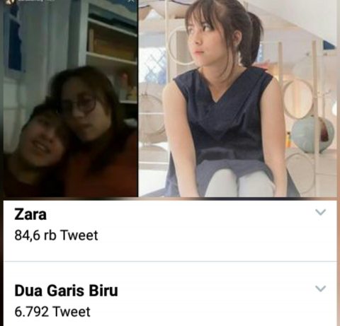 Zara dan video bersama Zaki Pohan yang tengah viral. Tangkapan Layar Trending 1 Hastag #zara/Net.