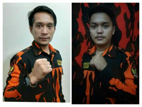Swandy Sihombing Bendahara SAPMA PP Simalungun dan Cavin Tampubolon Wakil Ketua SAPMA PP Simalungun/Red