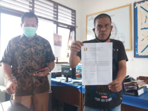 Satgas Anti Riba saat menyampaikan surat pemberitahuan Aksi ke Kantor Polres Siantar, Jumat, (28/08/2020).