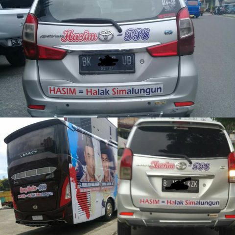 Beberapa Mobil berbrending "Hasim= Halak Simalungun". Foto: Dok. Gemapsi.