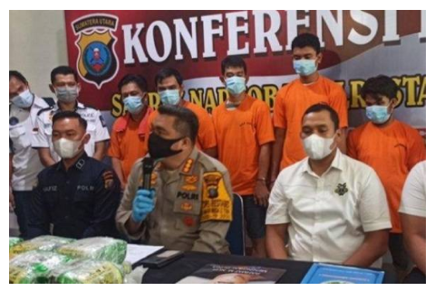 Konferensi Pers Pengungkapan Jaringan Narkoba di Tanjungbalai dan Medan.Foto: Istimewa