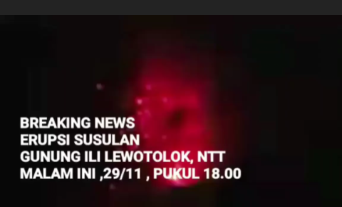Letusan erupsi Pada Gunung Ile Lewotolok. Foto: Red.