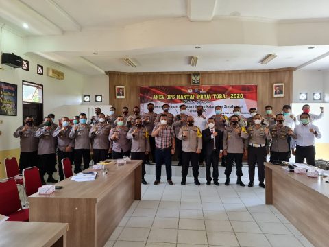 Pelaksanaan Anev Ops Mantap Praja Toba 2020 Kabupaten Simalungun. Foto: Dok. Humas Polres Simalungun.