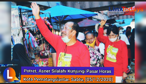 Screnshoot, Video Potret Asner Silalahi, Calon Wali Kota Pematangsiantar saat kunjungi Pasar Horas. Foto: Editing Linktodays.com