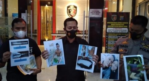 Dirkrimsus Polda Sumut Kombes Pol Tatan Dirsan Atmaja saat memaparkan kasus pembunuhan wanita hamil 3 bulan di Medan. Foto: Dok. Istimewa