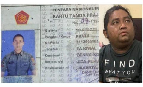 Brigadir Cornelius Siahaan (kanan) dan KTA Pratu Martinus Riski Kardo Sinurat (kiri). Kronologi polisi tembak TNI di sebuah bar di Cengkareng, Jakarta Barat.