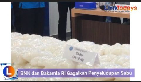 Tangkapan layar Konferensi BNN dan Bakamla RI usai Gagalkan Penyeludupan Sabu 436 Kg jaringan Internasional. Foto: Linktodays.com