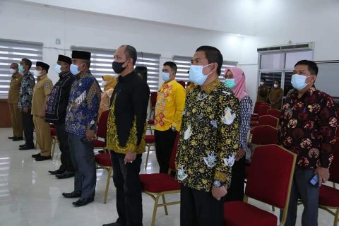 Vidcond memperingati Hari Otonomi Daerah, di Kabupaten Labuhanbatu, Sumatera Utara. Foto: Amlin NST. Senin, (26/04/2021).