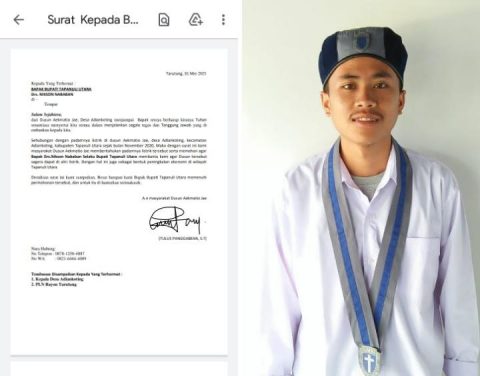 Surat Masyarakat Aekmario Jae kepada Bupati Tapanuli Utara (kiri) Tulus Panggabean, Perwakilan Masyarakat (kanan). Foto: Istimewa. Senin, (31/05/2021).