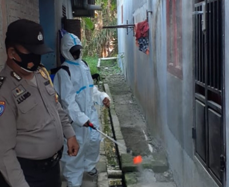 Penyemprotan Disinfektan. Foto: Humas Polres Sergai.