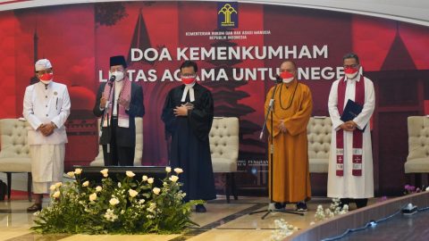 Kementerian Hukum dan HAM saat mengelar Doa Kumham Untuk Negeri. Foto: Istimewa.