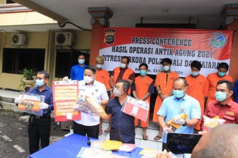 Konferensi Pers Pold Bali ungkap jaringan Narkoba. Foto: Mascipoldotcom.