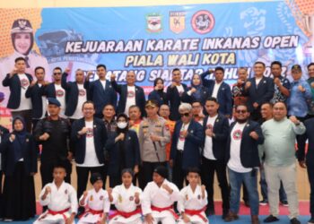 Pelantikan Pengurus INKANAS Pematang Siantar sekaligus Kejuaraan Karate INKANAS Open Piala Wali Kota Pematang Siantar. Foto: Tim.