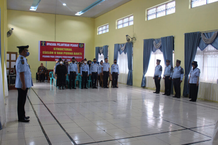 Upacara pelantikan pejabat struktural dan Purna bakti Lapas Klas IIA Padangsidempuan. Foto: Humas Lapas.