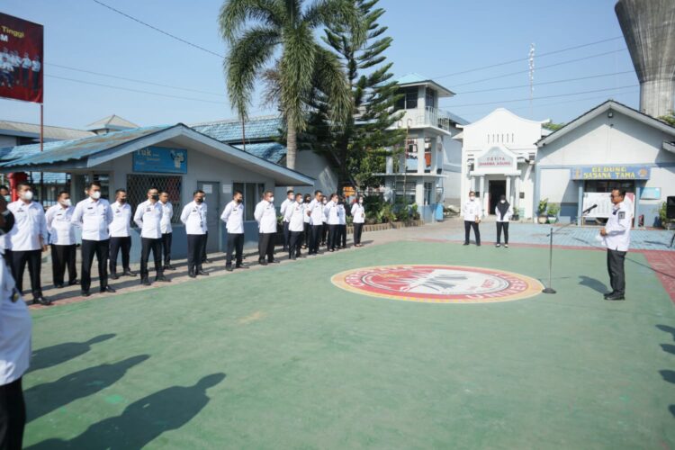 Apel pagi Lapas Kelas IIB Tebing Tinggi. Foto: Istimewa.