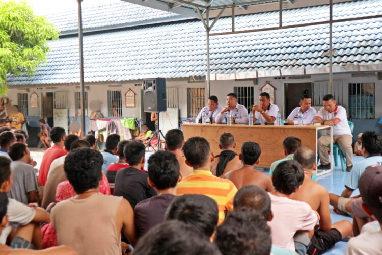 Lapas Tebing Tinggi saat melakukan sosialisasi pelayanan kunjungan khusus Hari Raya. Foto: Lapas Tebing Tinggi.