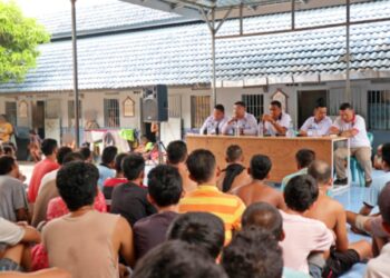 Lapas Tebing Tinggi saat melakukan sosialisasi pelayanan kunjungan khusus Hari Raya. Foto: Lapas Tebing Tinggi.