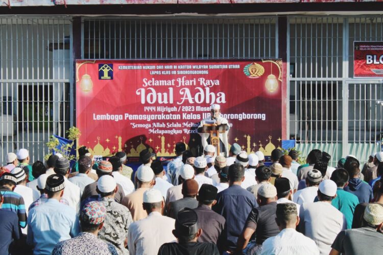 Idul Adha 1444H di Lapas Siborongborong, Kanwil Kemenkumham Sumut. Foto: Dok. Istimewa.