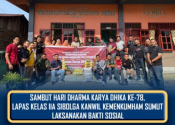 Kegiatan Bakti Sosial yang dilaksanakan Lapas Kelas IIA Sibolga dalam Rangka Sambut Hari Dharma Karya Dhika. Foto: Istimewa.