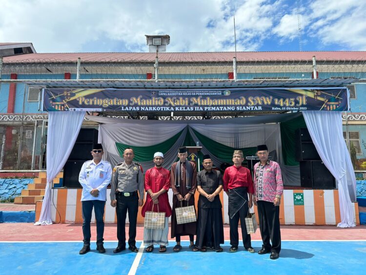 Perayaan Peringatan Maulid Nabi Muhammad Saw 1445H di Lapas Narkotika Kelas IIA Pematang Siantar. Foto: Dok. Istimewa.