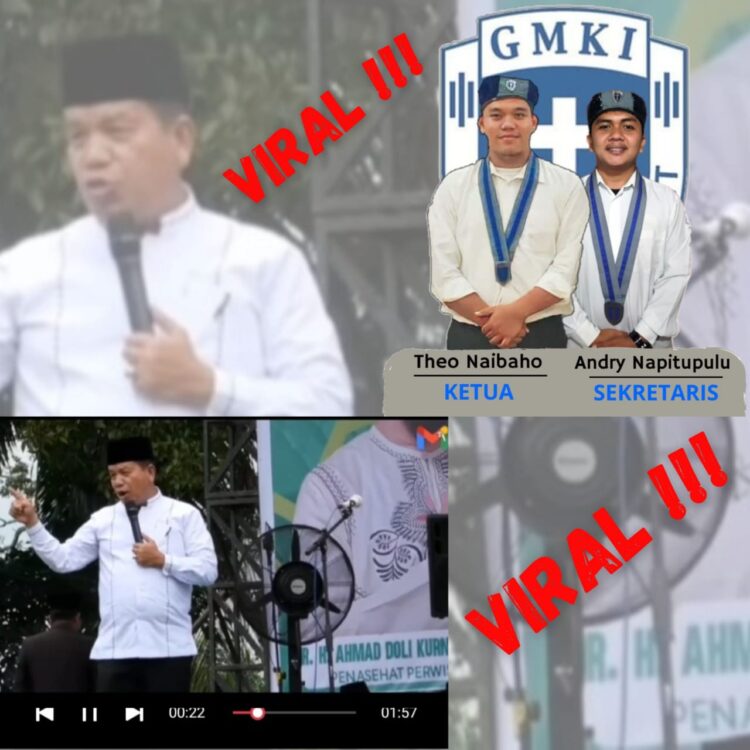 Tangkapan layar video Pidato Bupati Simalungun dan GMKI Pematang Siantar Simalungun. Foto: Dok. GMKI.