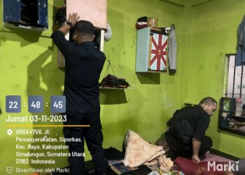 Jajaran Lapas Narkotika Kelas IIA Pematang Siantar, saat melaksanakan Razia Insidentil. Foto: Istimewa.