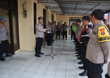 Polres Sergai saat Gelar Apel Patroli Gabungan OPS OMB. Foto: Dok. Istimewa.