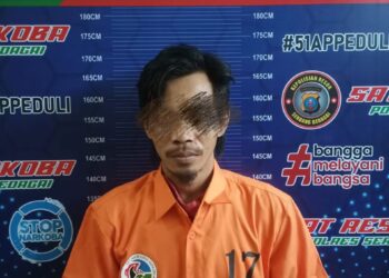 Terduga pelaku diamankan di Polres Sergai. Foto: Dok. Polres Sergai.