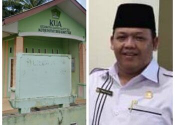 Kantor Urusan Agama Kecamatan Siantar Martoba dan Kepala Kantor KUA Siantar Martoba Irman. Foto : Redaksi.