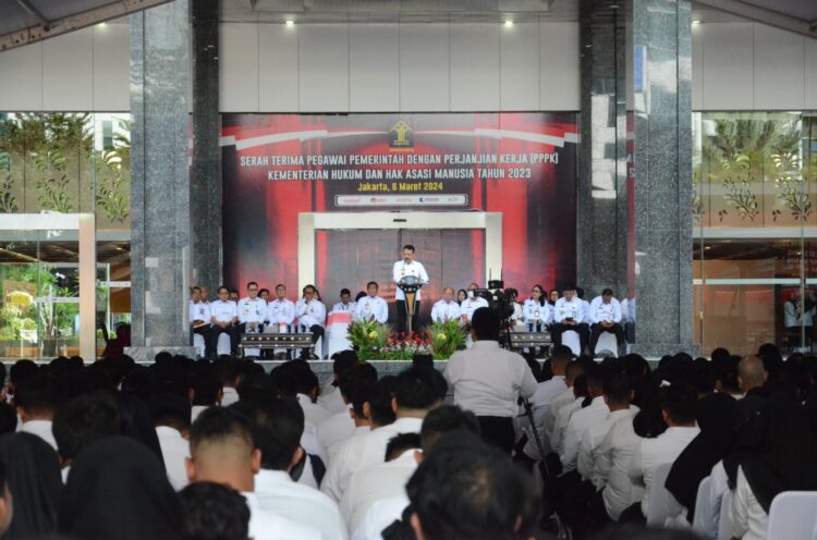 Penyerahan SK Sebanyak 879 Orang Jadi PPPK Kemenkumham. Foto: Dok. Kemenkumham RI.