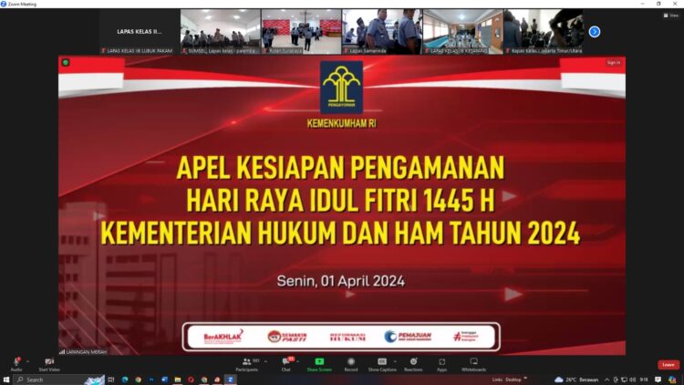 Apel kesiapan Pengamanan jelang idul Fitri. Foto: Dok Kemenkumham.