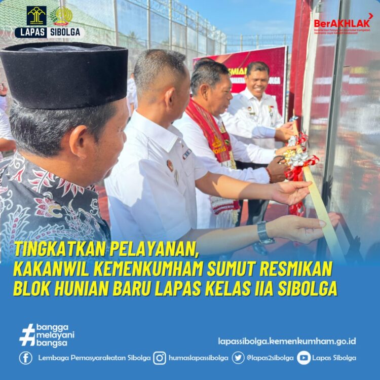 Peresmian Blok Hunian Baru di Lapas Kelas IIA Sibolga. Foto: Istimewa.